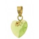 PENDENTE CUORE VERDE - 8 colori oro Giallo Donna 18 Kt Carati Ct 750 0,7Gr