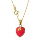 COLLANA CUORE ROSSO - Giallo Donna 18 Kt Carati Ct 750