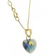 COLLANA CUORE BLU - Giallo Donna 18 Kt Carati Ct 750