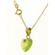 COLLANA CUORE VERDE - Giallo Donna 18 Kt Carati Ct 750