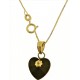 COLLANA CUORE NERO - Giallo Donna 18 Kt Carati Ct 750