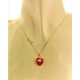 COLLANA CUORE ROSSO - Giallo Donna 18 Kt Carati Ct 750