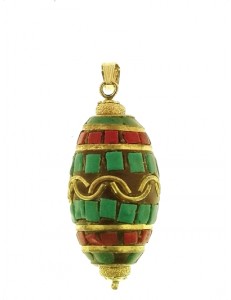 PENDENTE ETNICO - Donna Oro Giallo 18 Kt Carati Ct 750 5,2 Gr