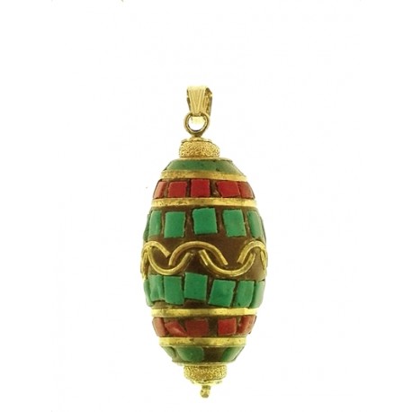 PENDENTE ETNICO - Donna Oro Giallo 18 Kt Carati Ct 750 5,2 Gr