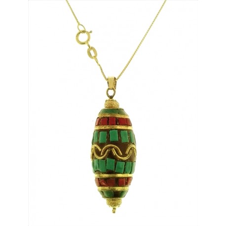 COLLANA ETNICA - Donna Oro Giallo 18 kt Carati Ct 750