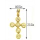 FOTO MISURE PENDENTE CROCE -  Donna Oro Giallo 18 Kt Carati Ct 750 