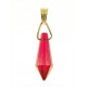 PENDENTE ROSSO - oro Giallo Donna 18 Kt Carati Ct 750 0,7 Gr
