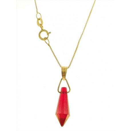 COLLANA PRISMA ROSSA - Oro Giallo Donna 18 Kt Carati Ct 750