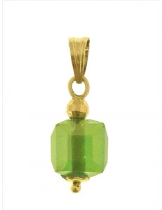 PENDENTE CUBO AZZURRO  - 8 colori oro Giallo Donna 18 Kt Carati Ct 750 1,0Gr