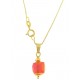 COLLANA CUBO ROSSO - 8 Colori Oro Giallo Donna 18 Kt Carati Ct 750