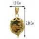 FOTO MISURE PENDENTE SFERA NERA E ORO  - Donna Ragazza Oro Giallo 18 Kt Carati Ct 750 