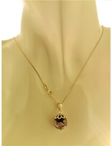 COLLANA SFERA NERA - Donna Oro Giallo 18 kt Carati Ct 750 