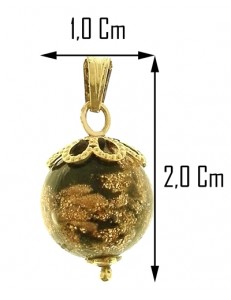 COLLANA SFERA NERA - Donna Oro Giallo 18 kt Carati Ct 750 