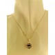 FOTO BUSTO COLLANA SFERA NERA 1,2 CM -  Donna Oro Giallo 18 kt Carati Ct 750 
