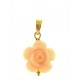 PENDENTE FIORE ROSA CHIARO - 7 colori oro Giallo Donna 18 Kt Carati Ct 750