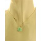 COLLANA FIORE VERDE PASTELLO - Donna Oro Giallo 18 Kt Carati Ct 750