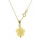 COLLANA FIORE ROSA SCURO - Donna Oro Giallo 18 Kt Carati Ct 750