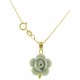 COLLANA FIORE ROSA SCURO - Donna Oro Giallo 18 Kt Carati Ct 750