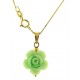 COLLANA FIORE ROSA SCURO - Donna Oro Giallo 18 Kt Carati Ct 750