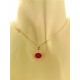 COLLANA SOLITARIO ROSSO - 7 Colori oro Giallo Donna 18 Kt Carati 750