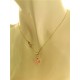 COLLANA SOLITARIO ROSA  - 7 Colori oro Giallo Donna 18 Kt Carati 750