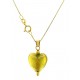 COLLANA CUORE VERDE - oro Giallo Donna 18 Kt Carati 750 