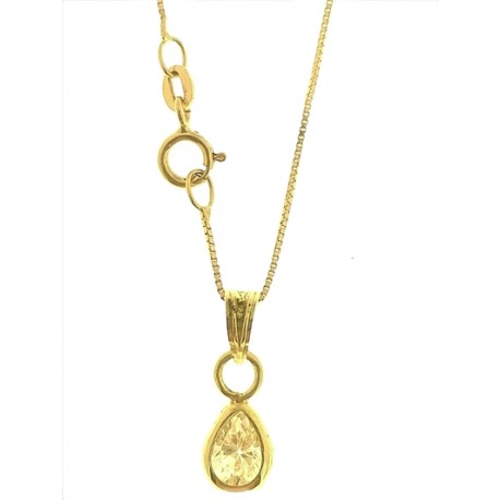 COLLANA PUNTO LUCE GOCCIA - Donna Oro Giallo 18 Kt Carati Ct 750 