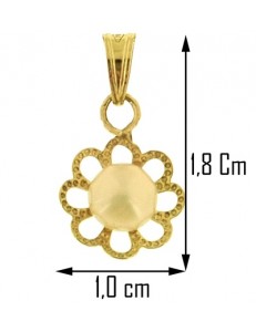 Ciondolo Pendente Perla Filigrana Donna Oro Giallo 18 Kt Ct Carati 750 0,60 Gr