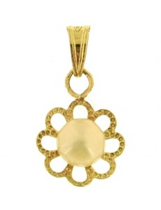 Ciondolo Pendente Perla Filigrana Donna Oro Giallo 18 Kt Ct Carati 750 0,60 Gr