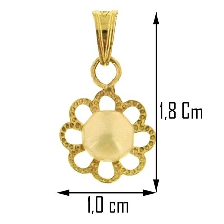 COLLANE ORO GIALLO - Collana Catenina Pendente Perla Donna Oro Giallo 18 Kt Carati Ct 750 1,25 Gr