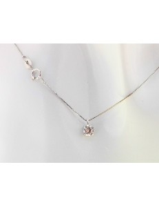 COLLANE ORO BIANCO - Collana Catenina Solitario Punto Luce Donna Oro Bianco 18 Kt Carati Ct 750