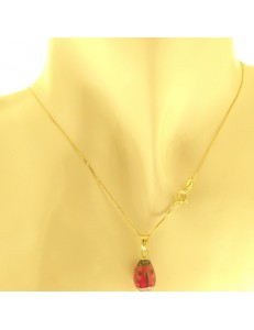 COLLANA COCCINELLA - Bimbo Bambina Oro Giallo 18 Kt Carati Ct 750