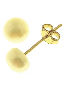 ORECCHINI PERLE MEZZO TONDO - Oro Giallo 18 kt Carati Ct 750 0,70 Gr