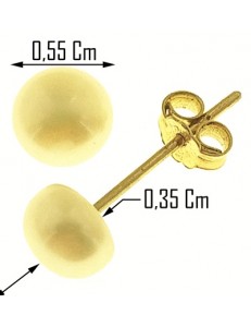 ORECCHINI PERLE MEZZO TONDO - Oro Giallo 18 kt Carati Ct 750 0,70 Gr