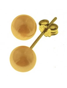 ORECCHINI SFERE ARANCIONE - Orecchini Bimba Bambina  Oro Giallo 18 kt Carati Ct 750