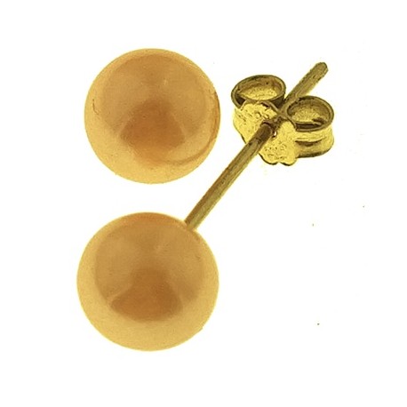 ORECCHINI SFERE ARANCIONE - Orecchini Bimba Bambina  Oro Giallo 18 kt Carati Ct 750