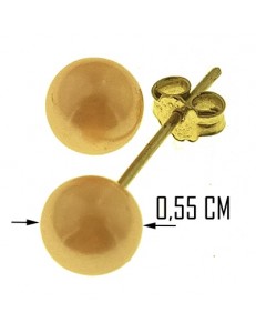 ORECCHINI SFERE ARANCIONE - Orecchini Bimba Bambina  Oro Giallo 18 kt Carati Ct 750