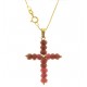 COLLANA CROCE RUBINI - Donna Oro Giallo 18 Kt Carati 750