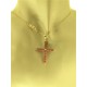 COLLANA CROCE CORALLO ROSSO - Donna Oro Giallo 18 Kt Carati Ct 750