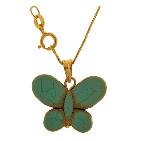 COLLANA FARFALLA - Donna Bambina Oro Giallo 18 Kt Carati 750