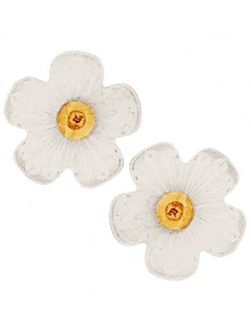 ORECCHINI FIORE MADREPERLA -  Donna Bambina Oro Giallo 18 kt Carati Ct 750