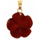 PENDENTE FIORE CORALLO - Ciondolo  Donna Oro Giallo 18 Kt Carati CT 750 