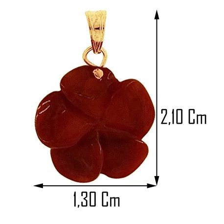COLLANA FIORE CORALLO - Collana  Veneziana Pendente Donna Oro Giallo 18 Kt Carati Ct 750