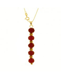 COLLANA FIAMMIFERO RUBINI -  Donna Oro Giallo 18 Kt Carati 750