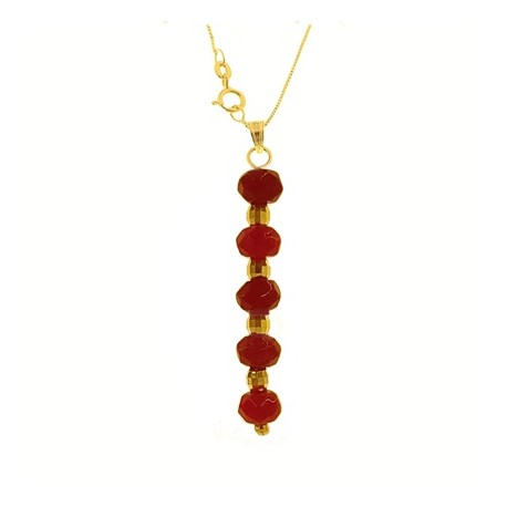 COLLANA FIAMMIFERO RUBINI -  Donna Oro Giallo 18 Kt Carati 750