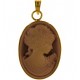 Ciondolo Pendente Donna Oro Giallo 18 Kt Carati Ct 750 Gr 1,50 Cameo