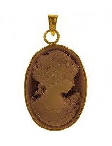 PENDENTE CAMEO MOD 03 - Donna Oro Giallo 18 Kt Carati Ct 750