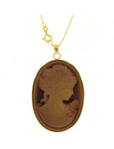 COLLANA CAMEO MOD 03 - Donna Oro Giallo 18 Kt Carati Ct 750