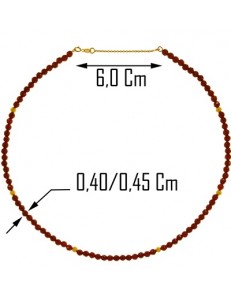 COLLANA DONNA RADICI DI RUBINO - Oro Giallo 18 kt Carati Ct 750