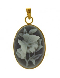 pendente cameo 04 - Donna Oro Giallo 18 Kt Carati Ct 750